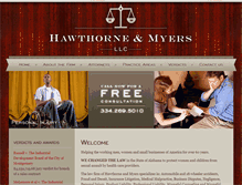 Tablet Screenshot of hawthorneandmyers.com